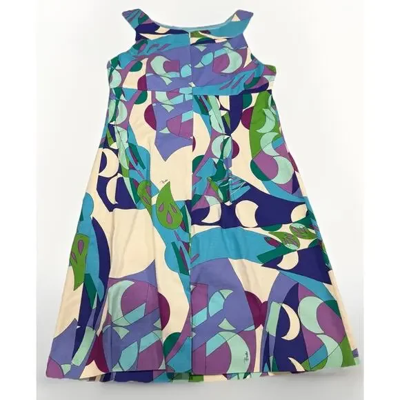 Emilio Pucci Multicolor Abstract Print Knee-Length Dress Multicolor Sz 8 Italy - Picture 5 of 7